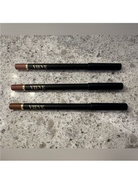 Vieve Modern Lip Definer Liner in shades Velvet Sands, Aphrodyte & Bark
